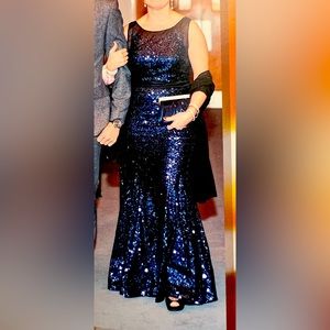 Badgley Mischka sequin gown.